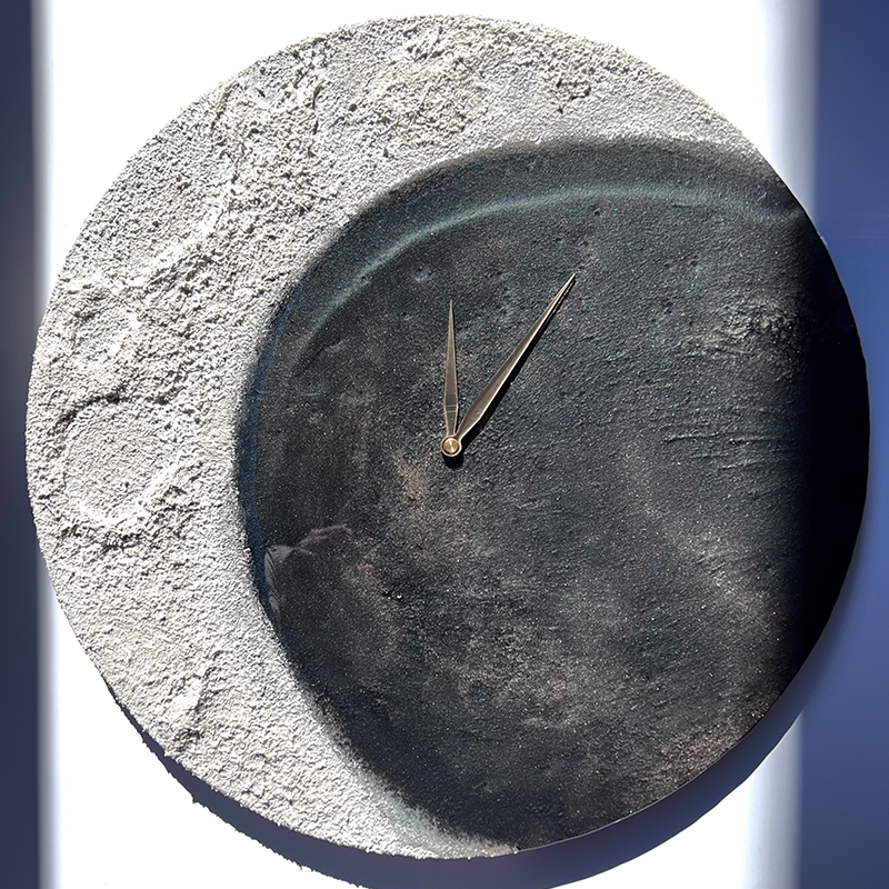 アルコールインクアート月の満ち欠壁掛け時計